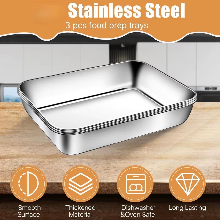 Stainless Steel Fresh-Keep Box Sealed Lunch Box with Lid Rectangle Food Container Fruit Refrigerator Storage Organizer Container